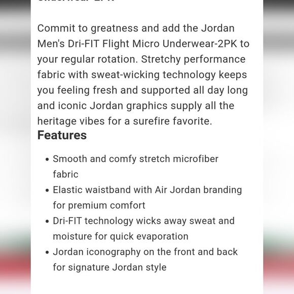 JordanFlight Micro Boxer Briefs- 2PK - Picture 7 of 9